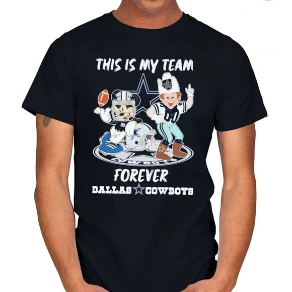 This Is My Team Forever Dallas Cowboys Football Fan Graphic T-Shirt 159 - Picture 1 of 5